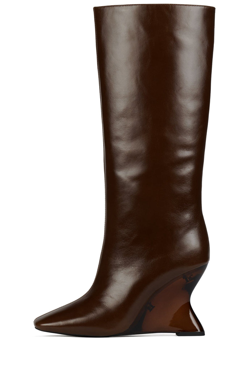 GAMMA-RAY Jeffrey Campbell Knee-High Boot Brown Combo