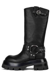 GAS-PEDAL Knee-High Boot DV Black Silver 6 