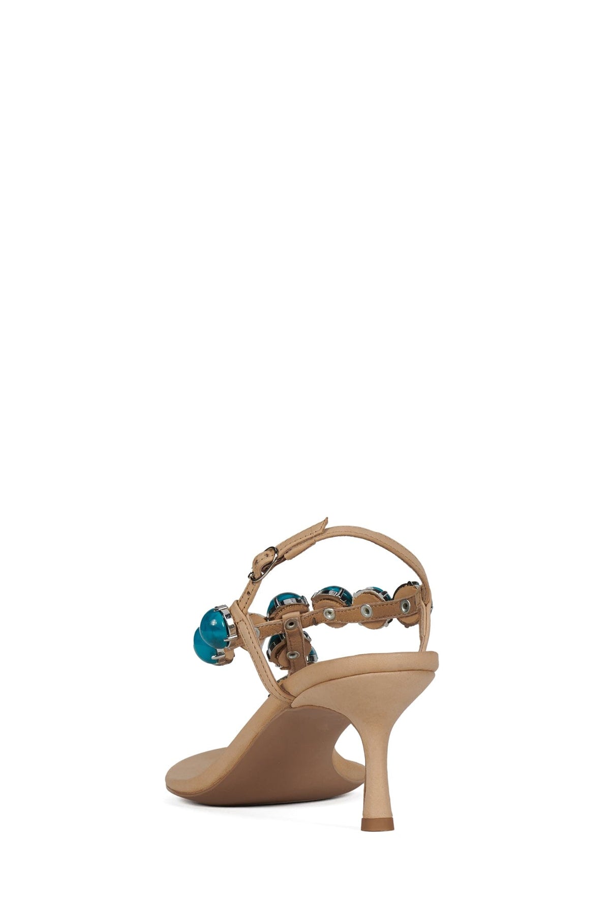 GEMSTONE Jeffrey Campbell Heeled Sandal Beige Turquoise