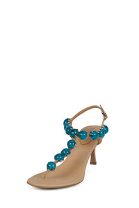GEMSTONE Jeffrey Campbell Heeled Sandal Beige Turquoise _hover