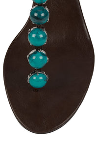 GEMSTONE Heeled Sandal Brown Turquoise