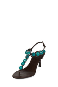 GEMSTONE Heeled Sandal Brown Turquoise _hover