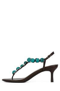 GEMSTONE Heeled Sandal Brown Turquoise