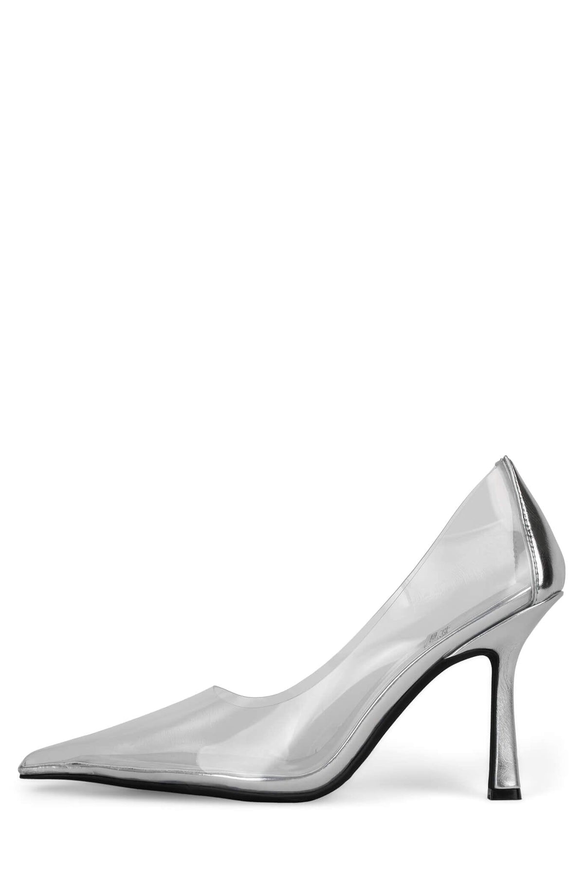GENISI-V Jeffrey Campbell Pointed Pumps Clear Silver