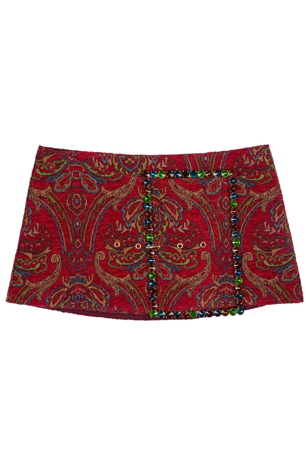 GIRLYPOP Jeffrey Campbell Mini Skirt Red Tapestry