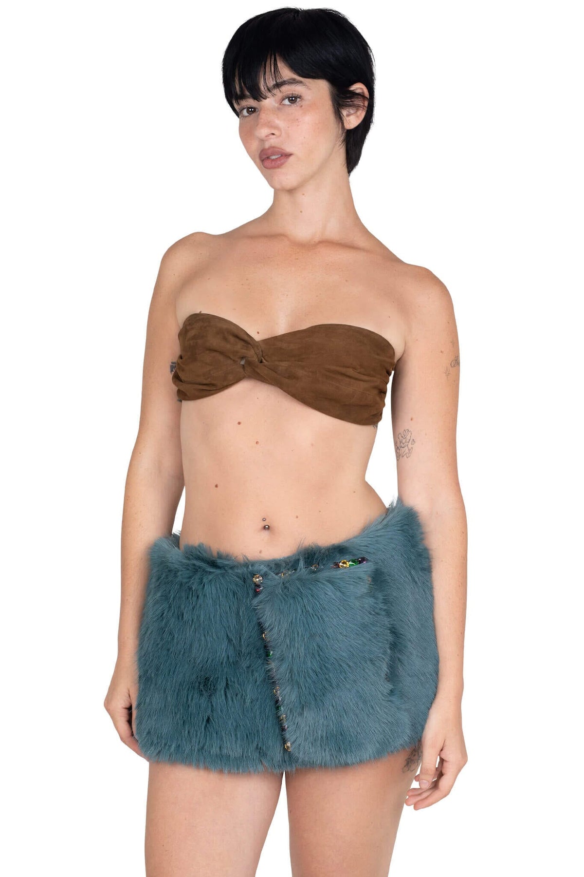 GIRLYPOP-F Jeffrey Campbell Skirt Belt Turquoise Multi