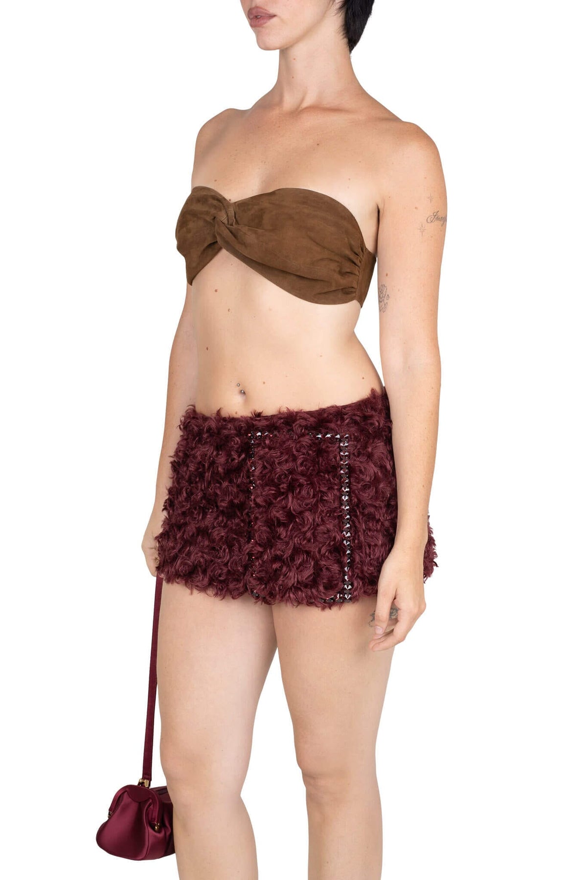 GIRLYPOP-F Jeffrey Campbell Skirt Belt Berry Multi