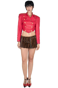 GIRLYPOP-F Jeffrey Campbell Skirt Belt Brown Multi