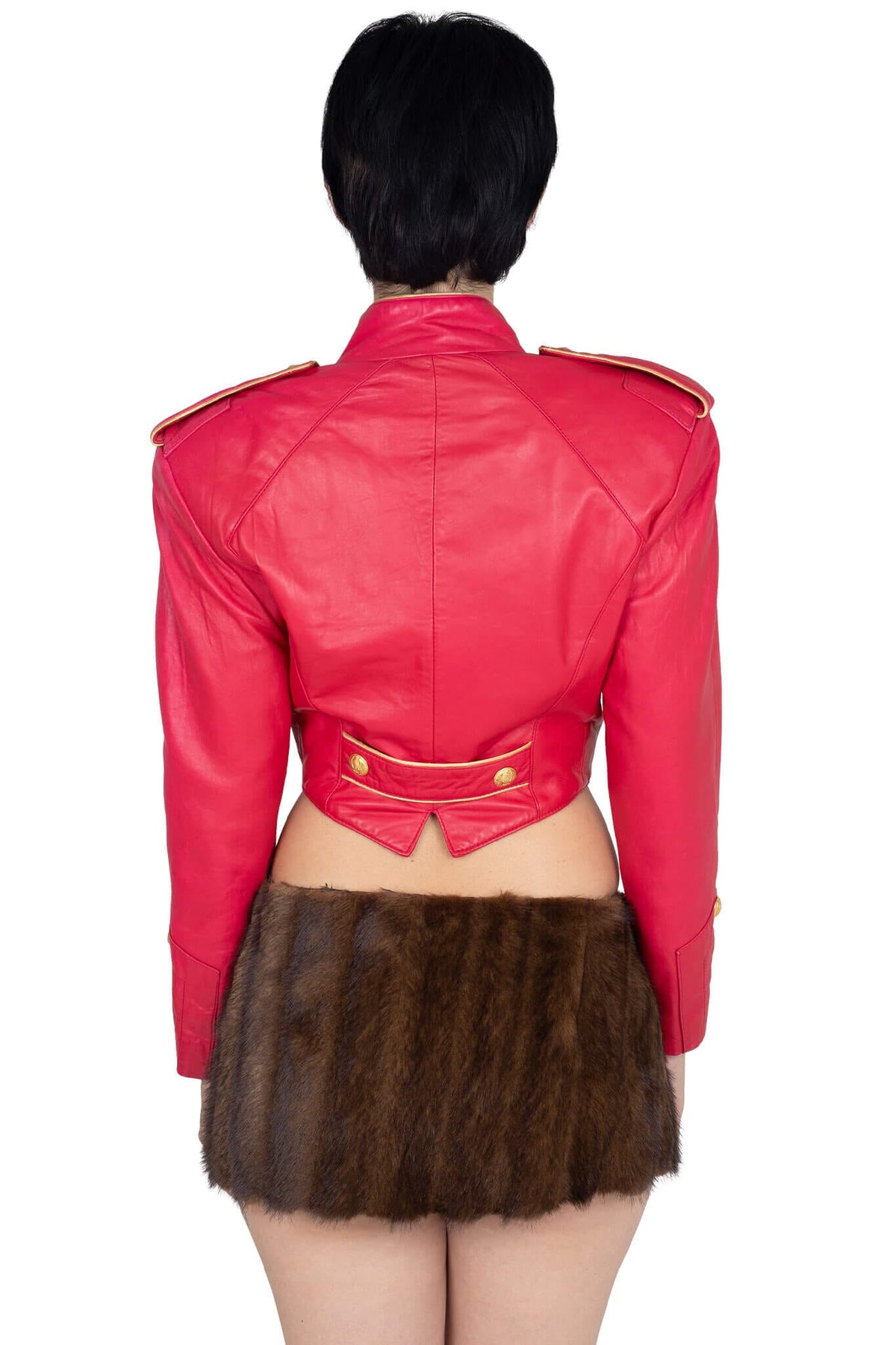 GIRLYPOP-F Jeffrey Campbell Skirt Belt Brown Multi