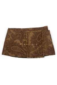 GIRLYPOP Jeffrey Campbell Rhinestone Belt Brown Tapestry