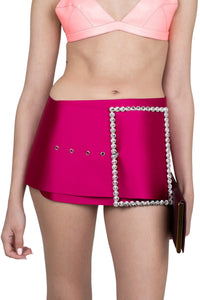 GIRLYPOP SKIRT Belt YYH Fuchsia Satin XS 
