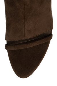 GLAMOUR Jeffrey Campbell Mid-Calf Boots Brown Suede