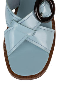 GLIMPSE Jeffrey Campbell Heeled Sandals Baby Blue Box Natural Stack 