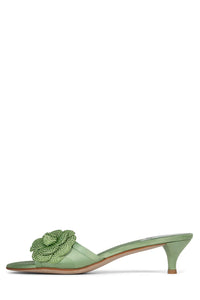 GLORIOSA-J Jeffrey Campbell Heeled Sandal Green Satin