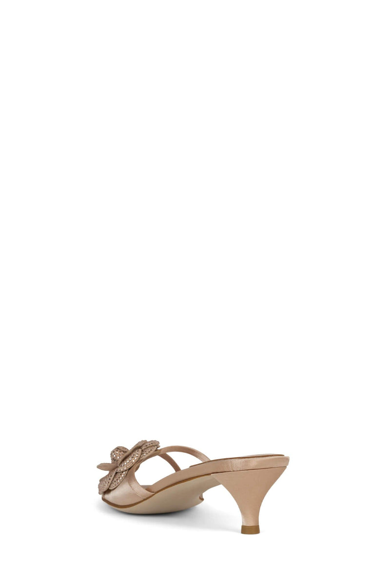 GLORIOSA-J Jeffrey Campbell Heeled Sandal Natural Satin Combo