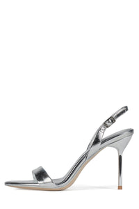GO-GETTER Jeffrey Campbell Heeled Sandal Silver Metallic