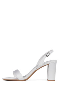 GO-TO Jeffrey Campbell Heeled Sandal White Satin