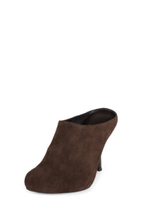 GOOD-FORM Jeffrey Campbell Stiletto Mule Brown Suede