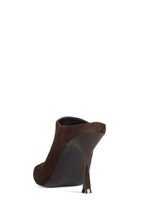 GOOD-FORM Jeffrey Campbell Stiletto Mule Brown Suede