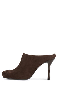 GOOD-FORM Jeffrey Campbell Stiletto Mule Brown Suede