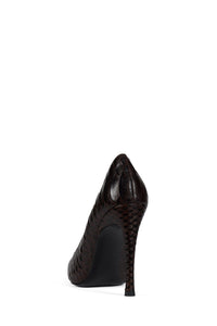 GOOD-LUCK Jeffrey Campbell Stiletto Heel Brown Snake