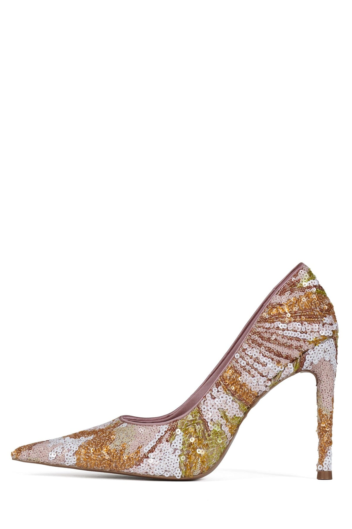 GOOD-SEQ Jeffrey Campbell High-Heel Light Pink Satin Combo