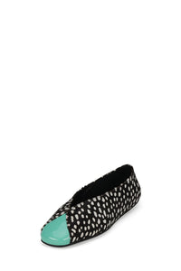 GRASP-F Jeffrey Campbell Flat Black White Dot Teal _hover