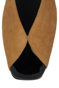 GRASP Jeffrey Campbell Flat Beige Suede Black Combo