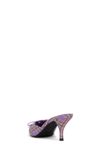 GRATIS Jeffrey Campbell Kitten Heel Mule Lavender Plaid