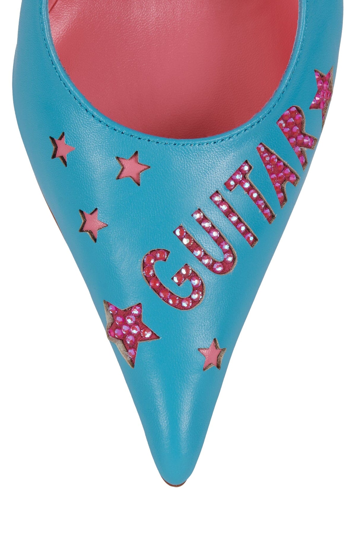 GRL-PWR Slingback Heel Blue Fuchsia Combo