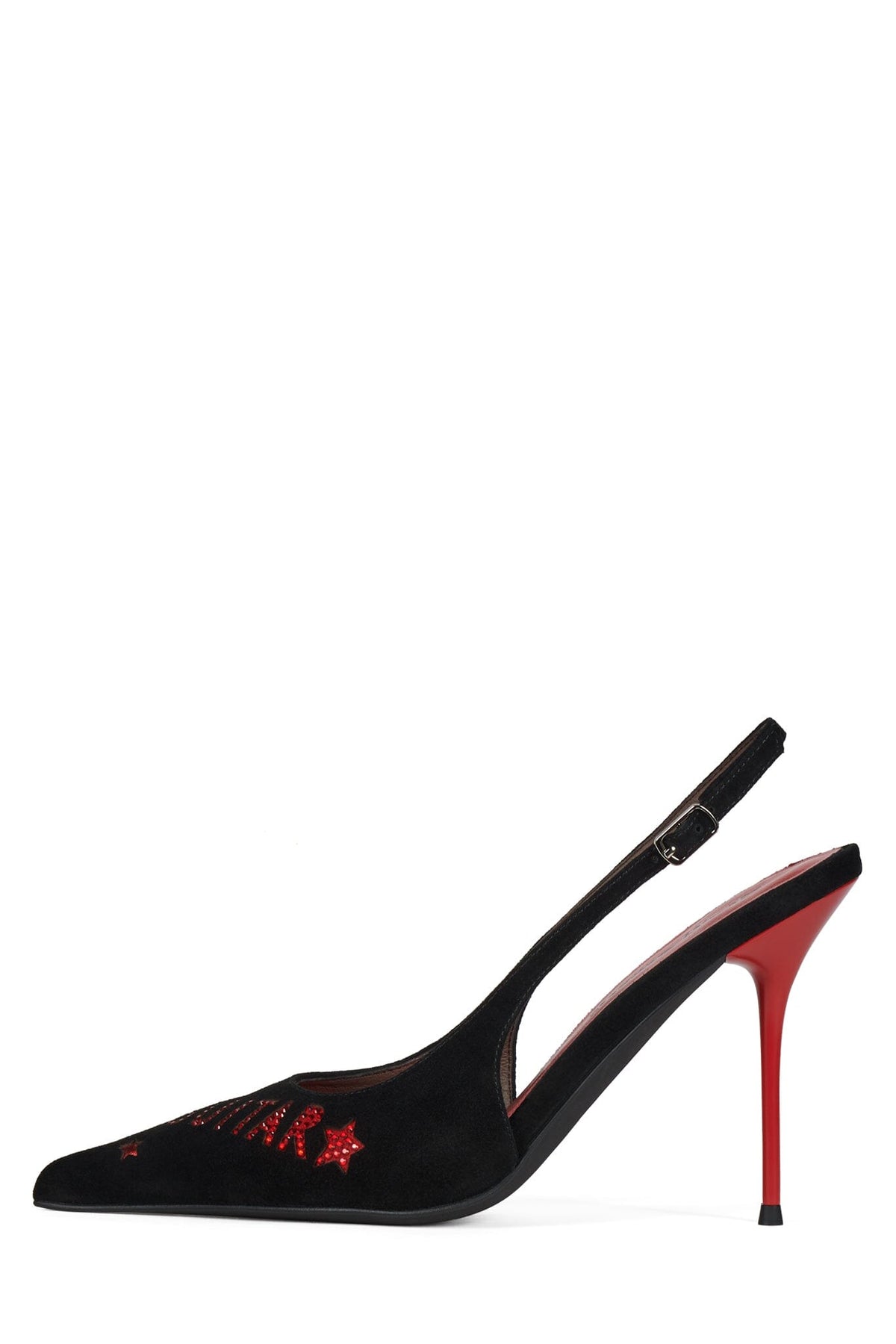 GRL-PWR Slingback Heel Black Red Combo