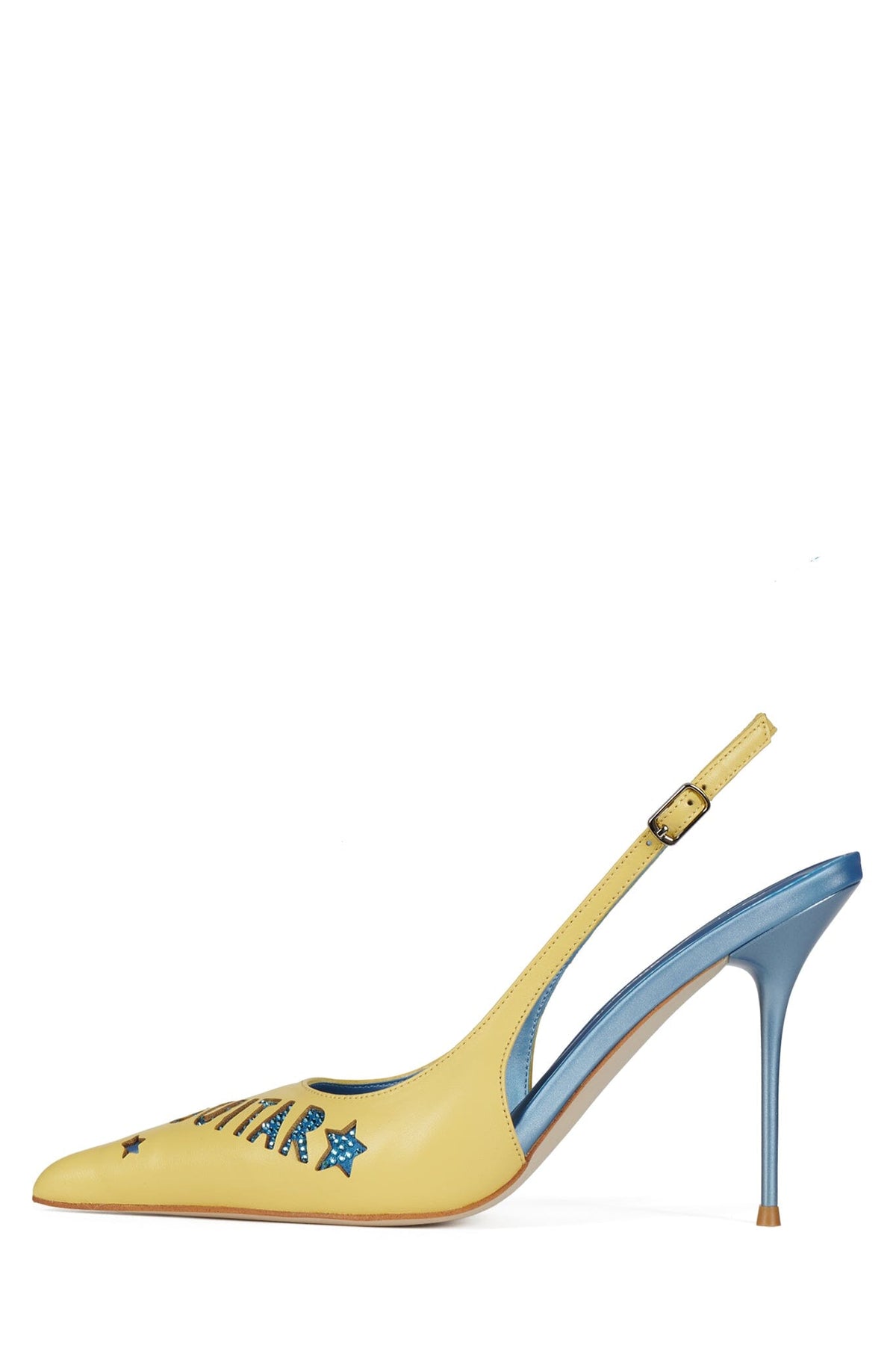 GRL-PWR Slingback Heel Yellow Blue Combo