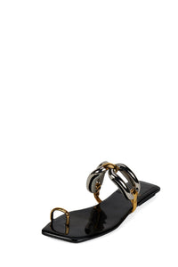 GUILDED-2 Jeffrey Campbell Flat Sandal Black Patent Combo
_hover