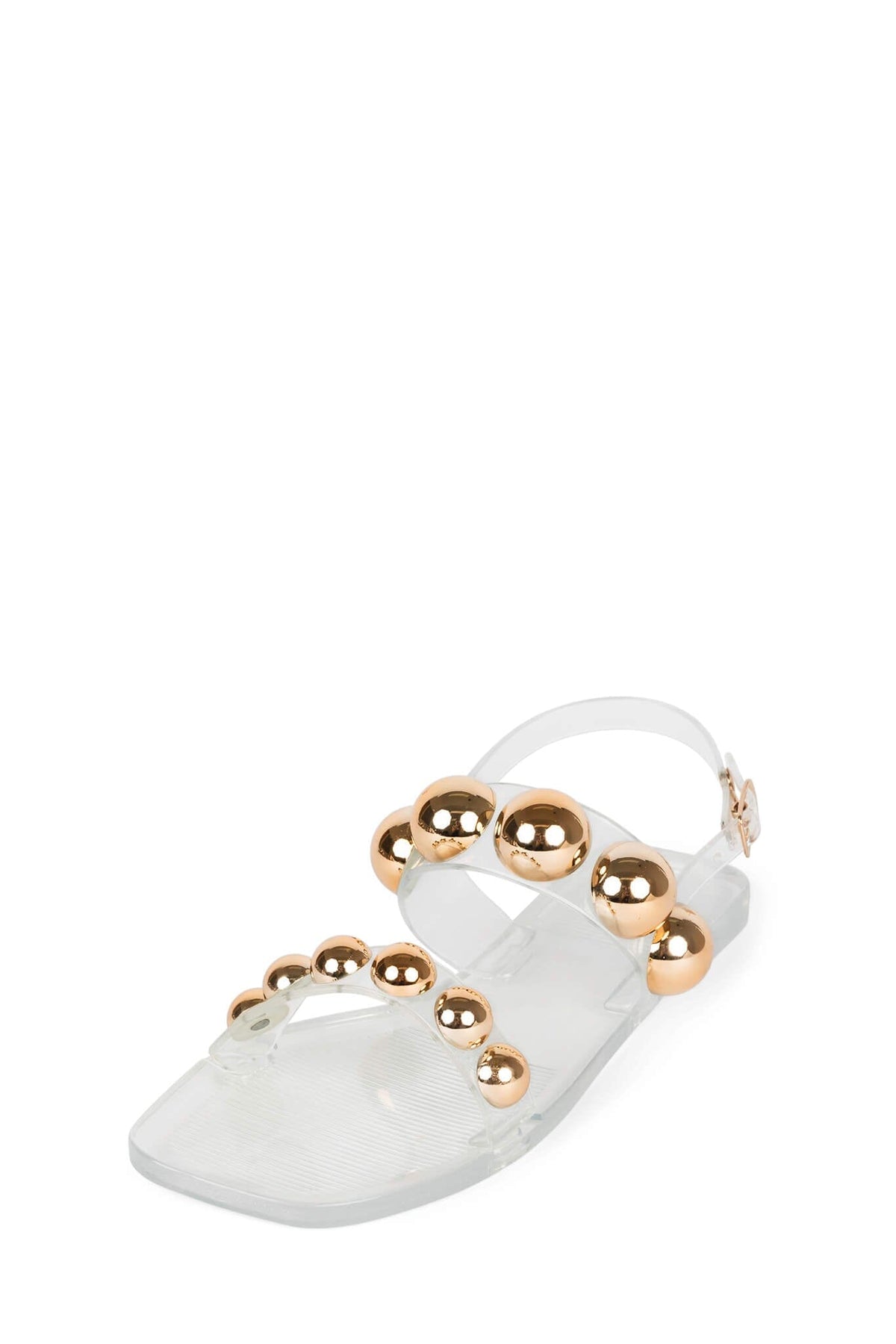 GUM-DROP Jeffrey Campbell Flat Sandals Clear Gold
_hover
