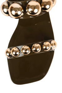 GUM-DROP Jeffrey Campbell Flat Sandal Khaki Gold
