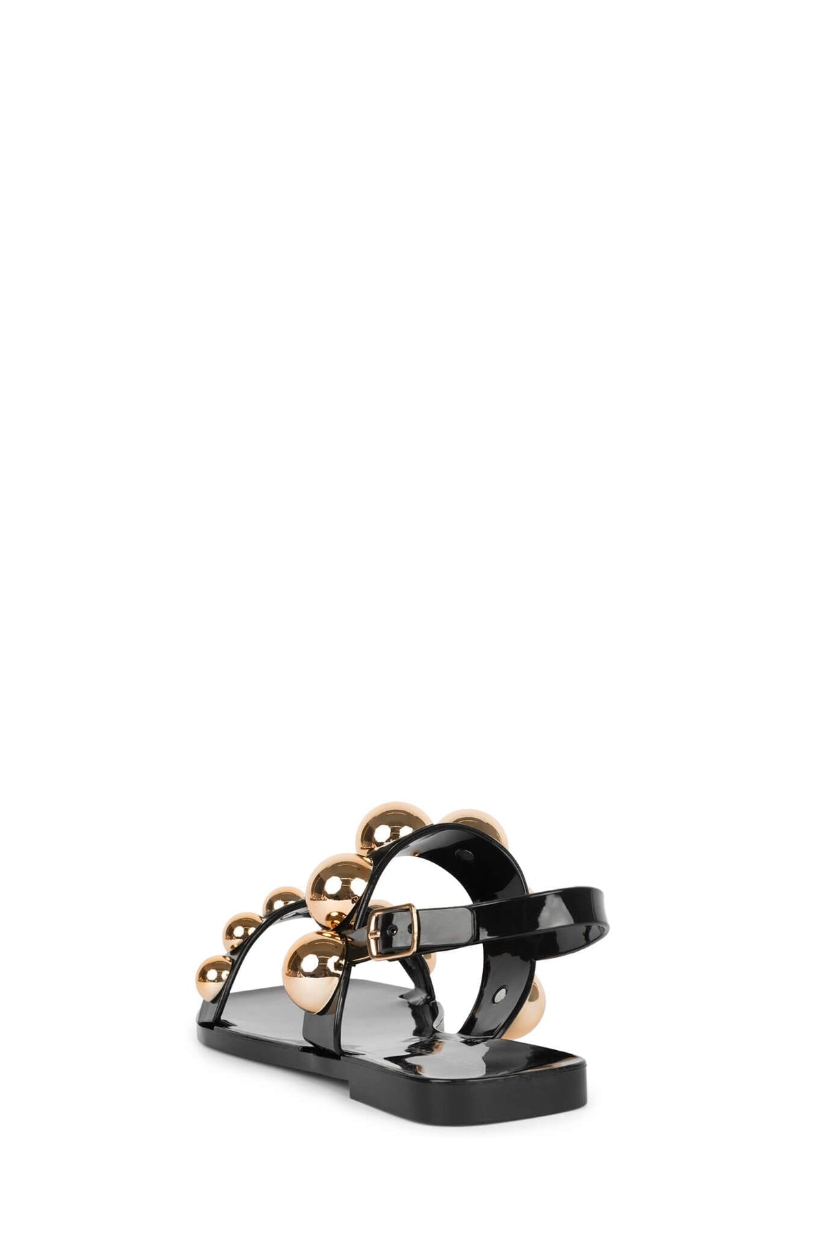 GUM-DROP Jeffrey Campbell Flat Sandals Black Gold