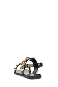 GUM-DROP Jeffrey Campbell Flat Sandals Black Gold