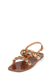 GUM-DROP Jeffrey Campbell Flat Sandals Caramel Gold
_hover