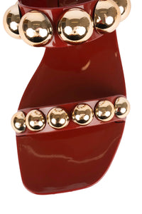 GUM-DROP Jeffrey Campbell Flat Sandals Rust Gold