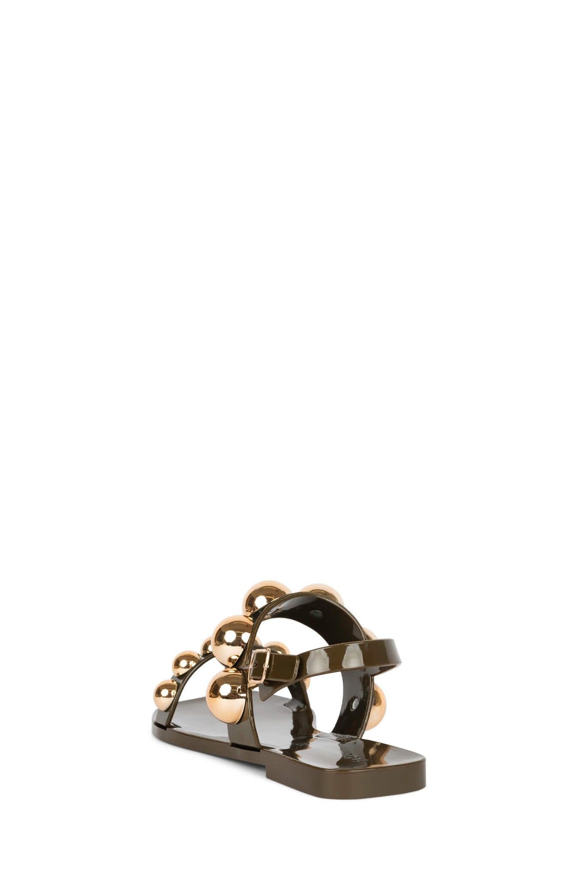 GUM-DROP Jeffrey Campbell Flat Sandals Sandal Khaki Gold