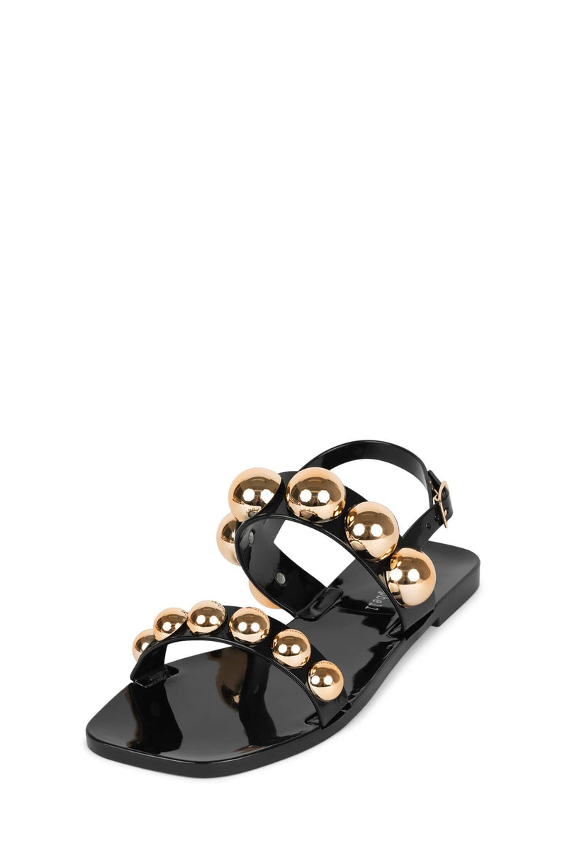 GUM-DROP Jeffrey Campbell Flat Sandals Black Gold
_hover