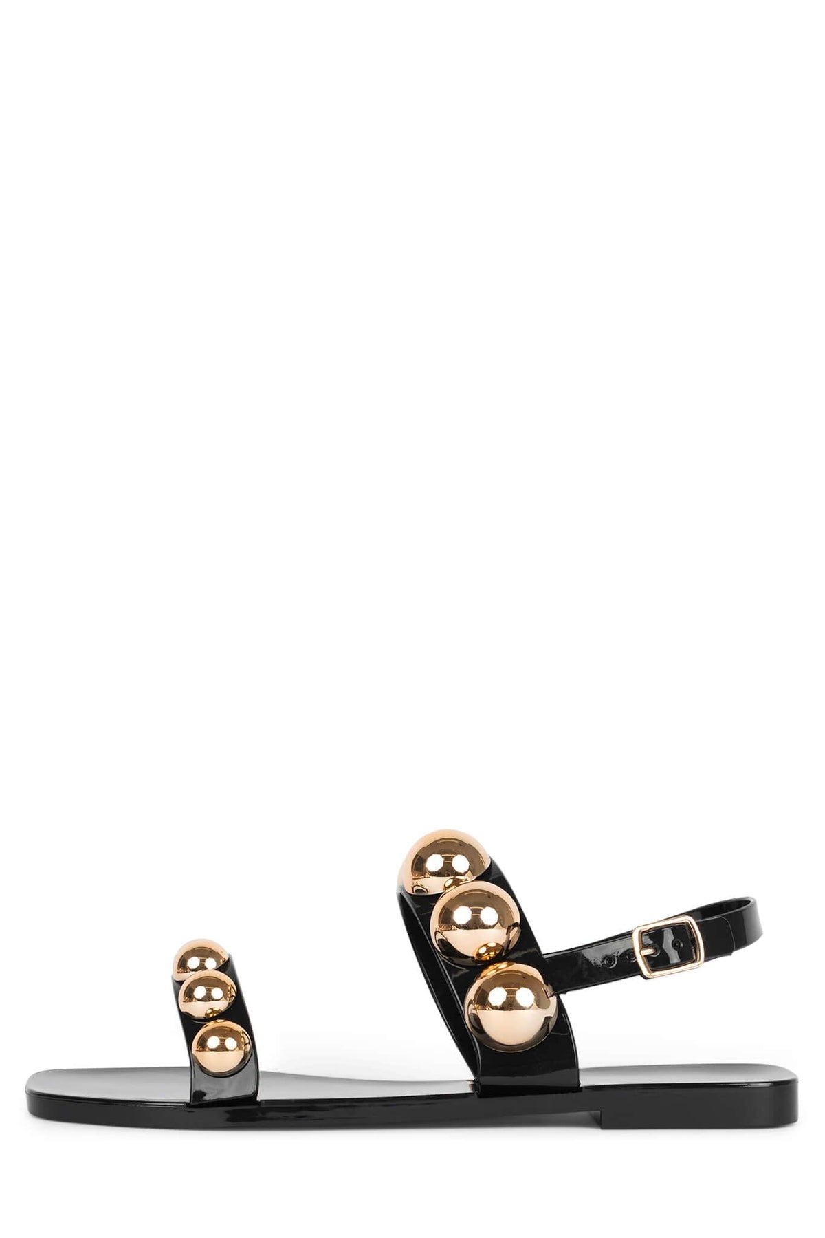 GUM-DROP Jeffrey Campbell Flat Sandals Black Gold