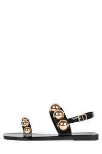 GUM-DROP Jeffrey Campbell Flat Sandals Black Gold