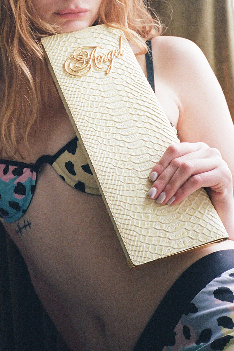 HALO-C Jeffrey Campbell Clutch Yellow Snake