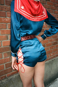 HARD-ROCK Belt Jeffrey Campbell Red Silver