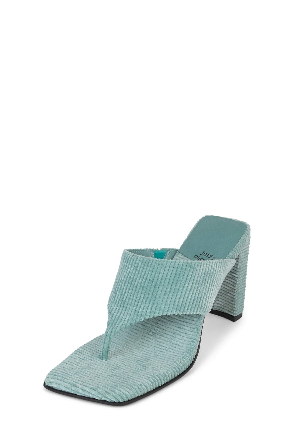 HEATIN-UP Jeffrey Campbell Heeled Thong Sandal Mint Corduroy