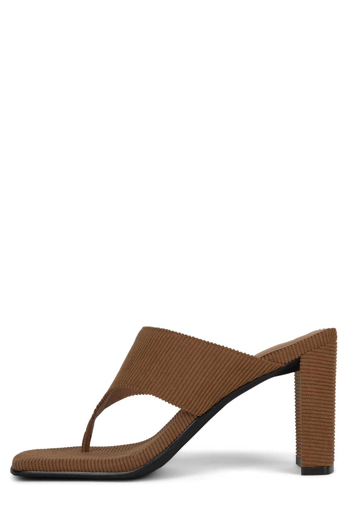 HEATIN-UP Jeffrey Campbell Heeled Thong Sandal Tan Corduroy