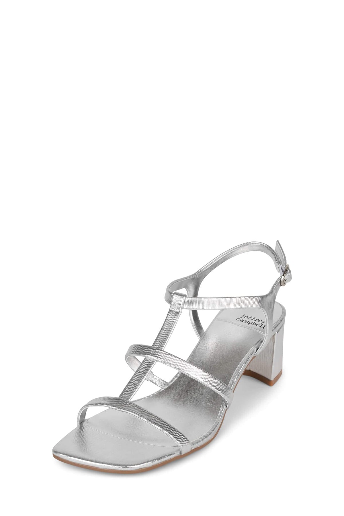 HELIOS Jeffrey Campbell Heeled Sandals Silver Lines