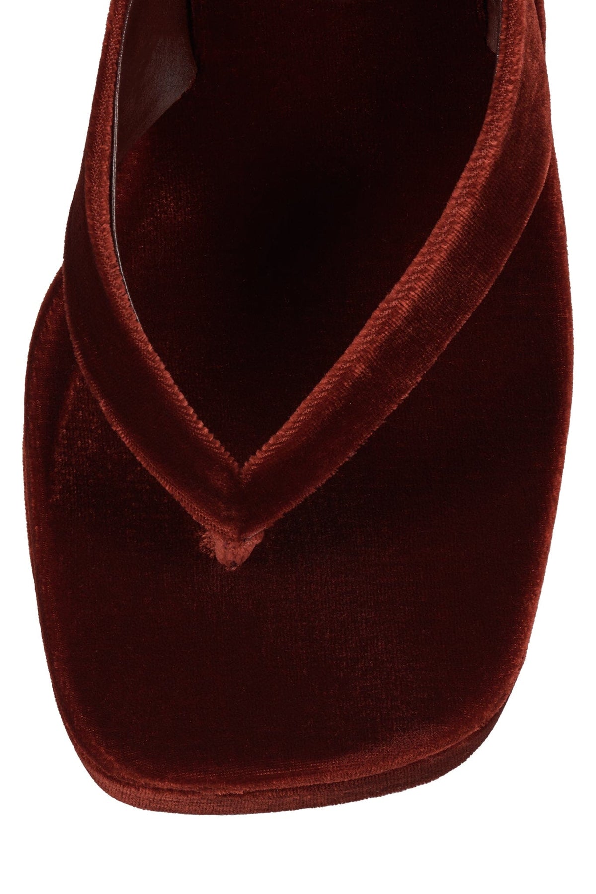HEY-BABE Jeffrey Campbell Wedge Sandal Rust Velvet