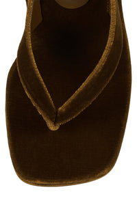 HEY-BABE Jeffrey Campbell Wedge Sandal Mustard Velvet